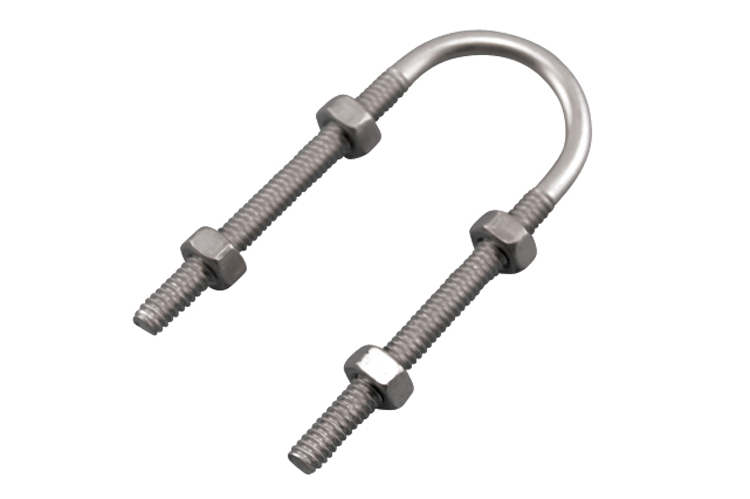 08 Stainless Steel LONG U-BOLT+ 4 NUTS 304, 5/8 in. - Image 1